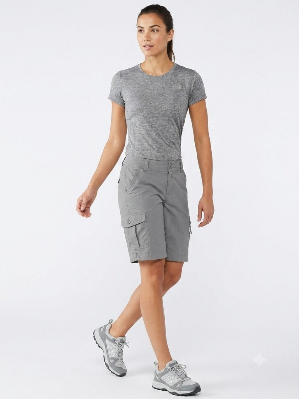 The North Face Gray Nylon Cargo Hiking Shorts Women’s Size 12 Like New Gorpcore